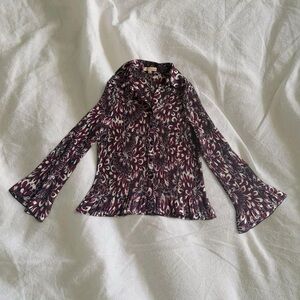 Notations Black and Pink Button Down Shirt